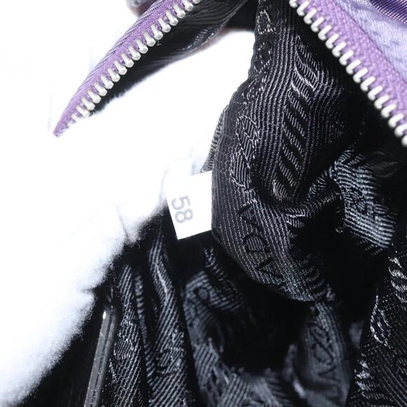 PRADA Accessory Pouch Nylon Purple Silver Auth EC719 - Picture 12 of 16